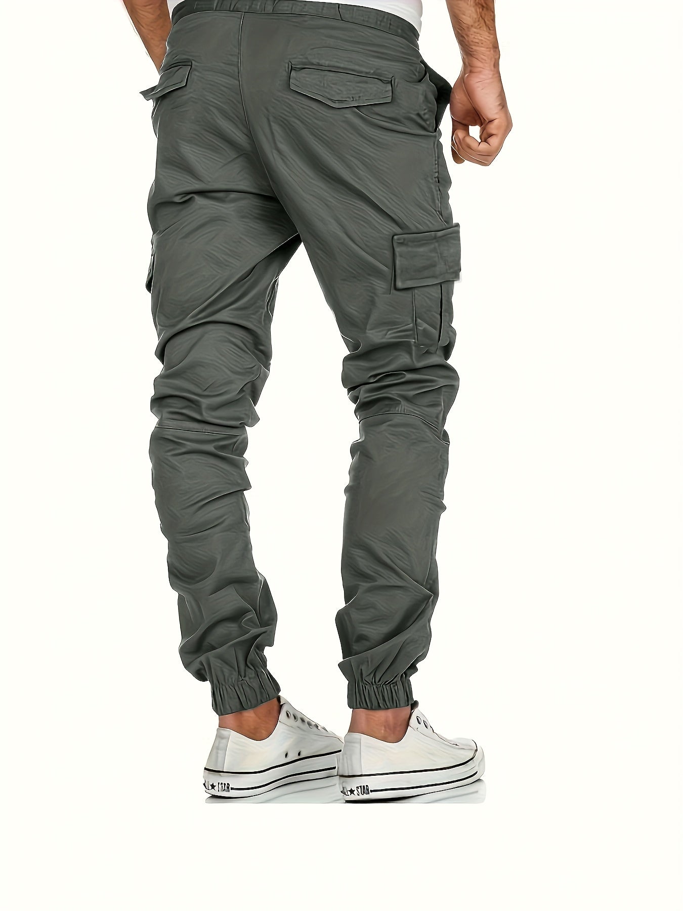Stijlvolle Cargo Broeken voor Heren - Olijfgroen, Meerdere Zakken, Losse Pasvorm, Casual Sportkleding voor Alle Seizoenen