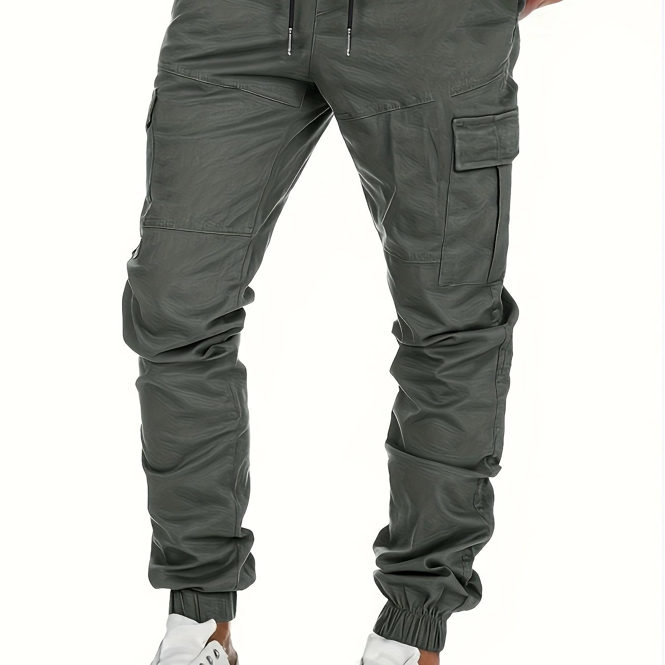 Stijlvolle Cargo Broeken voor Heren - Olijfgroen, Meerdere Zakken, Losse Pasvorm, Casual Sportkleding voor Alle Seizoenen
