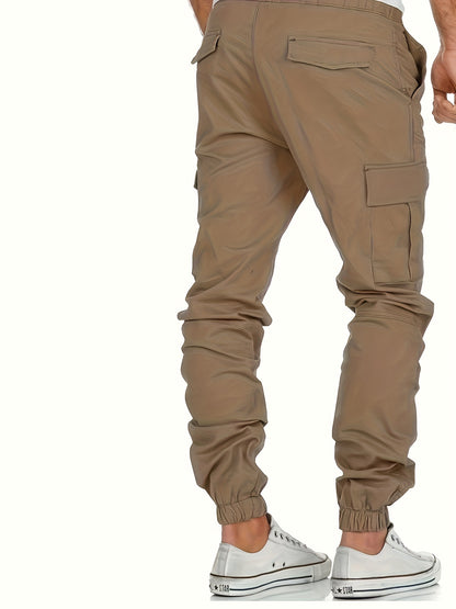 Stijlvolle Cargo Broeken voor Heren - Olijfgroen, Meerdere Zakken, Losse Pasvorm, Casual Sportkleding voor Alle Seizoenen