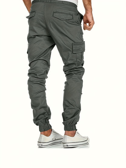 Stijlvolle Cargo Broeken voor Heren - Olijfgroen, Meerdere Zakken, Losse Pasvorm, Casual Sportkleding voor Alle Seizoenen