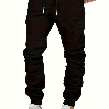 Stijlvolle Cargo Broeken voor Heren - Olijfgroen, Meerdere Zakken, Losse Pasvorm, Casual Sportkleding voor Alle Seizoenen